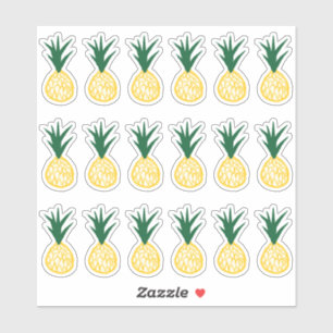 De heldere Gele Stickers van de Ananas