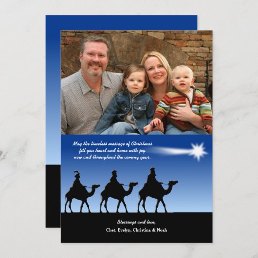 De heldere Kerstkaart van de Foto van de Ster (Voorkant / Achterkant)