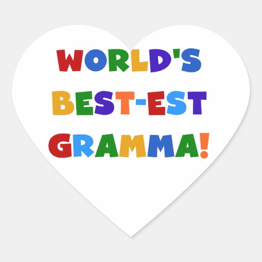 De Heldere Kleuren van Gramma van het Hart Sticker (Voorkant)