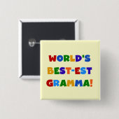 De Heldere Kleuren van Gramma van het Vierkante Button 5,1 Cm (Voorkant /achterkant)