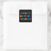 De Heldere Kleuren van Gramma van het Vierkante Sticker (Tas)