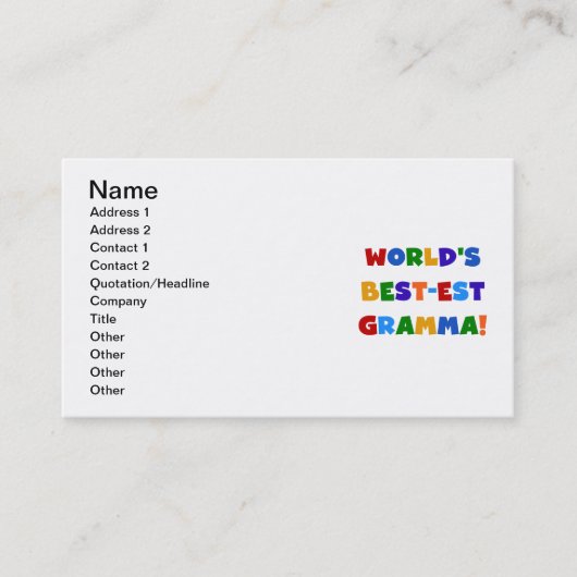 De Heldere Kleuren van Gramma van het Visitekaartje (Voorkant)