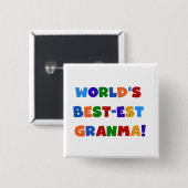 De Heldere Kleuren van Granma van het Vierkante Button 5,1 Cm (Voorkant /achterkant)