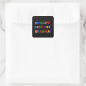 De Heldere Kleuren van Granma van het Vierkante Sticker (Tas)