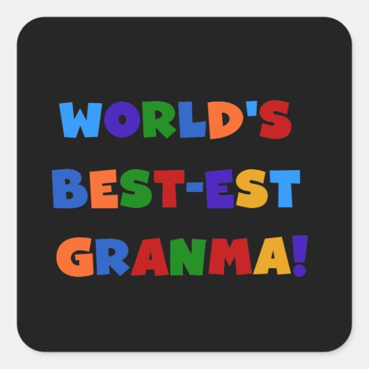 De Heldere Kleuren van Granma van het Vierkante Sticker (Voorkant)