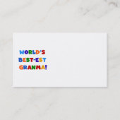 De Heldere Kleuren van Granma van het Visitekaartje (Achterkant)