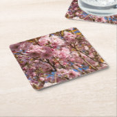 De heldere lentekleur van kersenbloesem kartonnen onderzetters (Schuin)