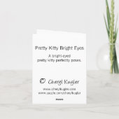 De Heldere Ogen Notecard van het mooie Kat Kaart (Achterkant)