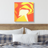 De heldere onbekende gele abstracte canvasprint canvas afdruk (Insitu (Slaapkamer))