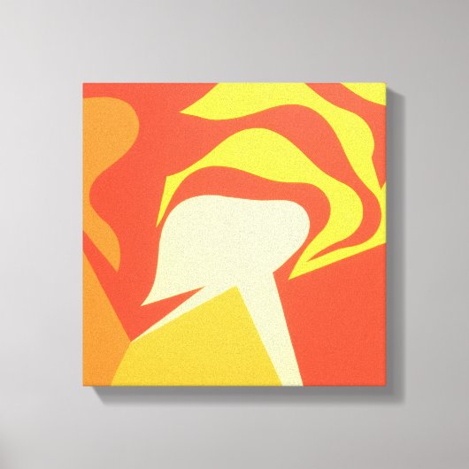 De heldere onbekende gele abstracte canvasprint canvas afdruk (Voorkant)