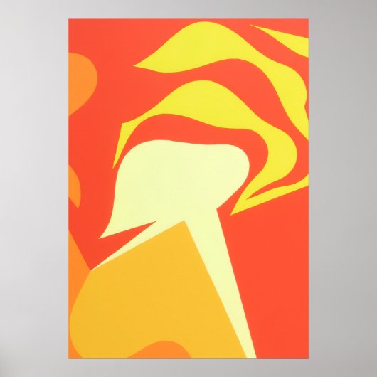 De heldere onbekende gele abstracte kunstprint poster (Voorkant)