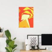 De heldere onbekende gele abstracte kunstprint poster (Thuiskantoor)
