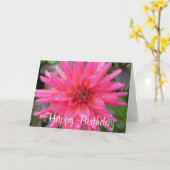 De heldere Roze Kaart van de Verjaardag van de (Gele Bloem)