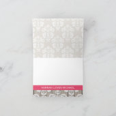 De heldere Roze Kruik van de Metselaar van het Bedankkaart (Binnen)