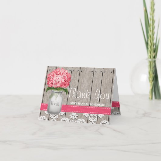 De heldere Roze Kruik van de Metselaar van het Bedankkaart (Voorkant)