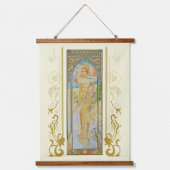 De helderheid van dag door Alphonse Mucha Hangend Wandkleed (Voorkant)
