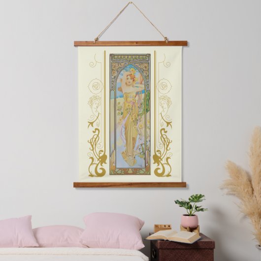 De helderheid van dag door Alphonse Mucha Hangend Wandkleed (Slaapkamer)