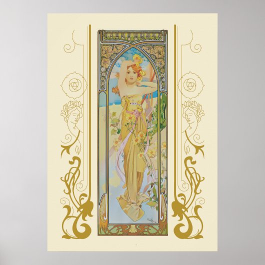 De helderheid van dag door Alphonse Mucha Poster (Voorkant)