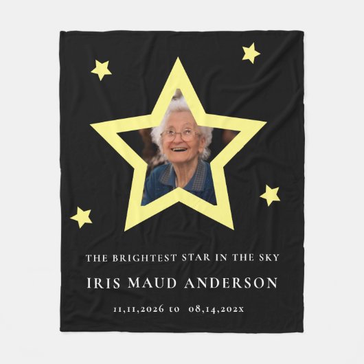 De helderste ster gedenkteken aandenken foto fleece deken (Voorkant)