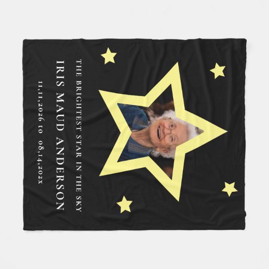 De helderste ster gedenkteken aandenken foto fleece deken (Voorkant (Horizontaal))