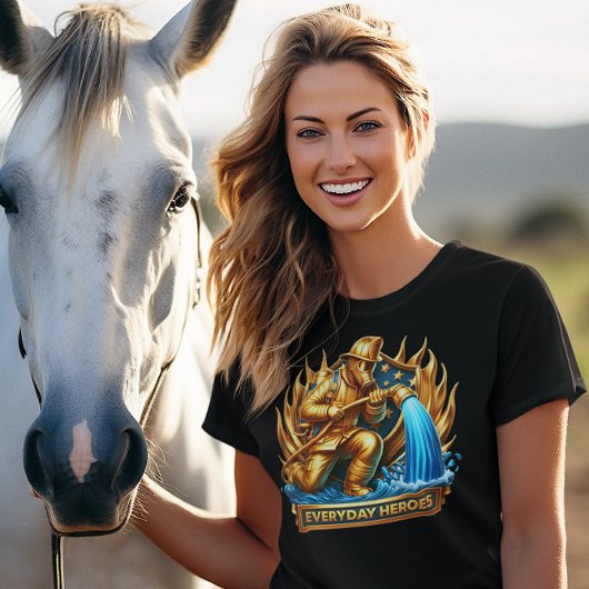 De heldhaftige brandweerman die vlammen temt t-shirt