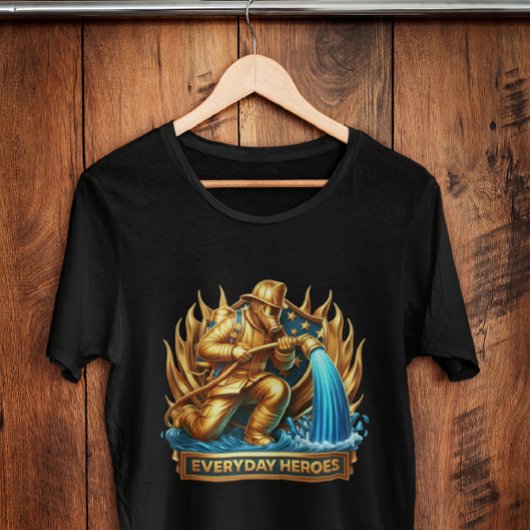 De heldhaftige brandweerman die vlammen temt t-shirt