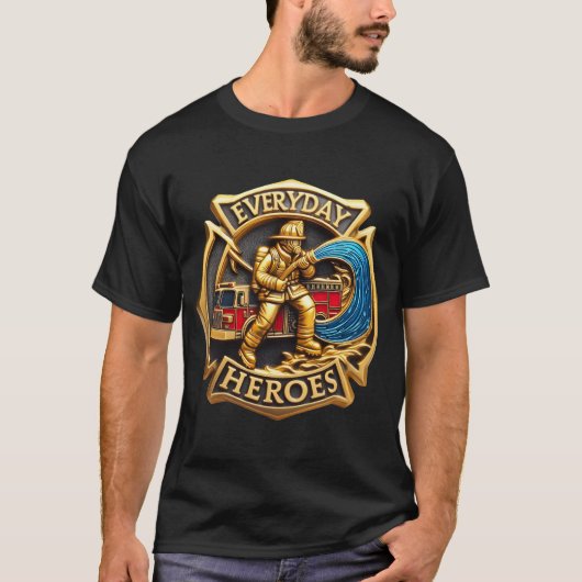 De heldhaftige brandweerman t-shirt (Voorkant)