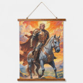 De heldhaftige Trump-strijder in een gouden wapenr Hangend Wandkleed (Voorkant)