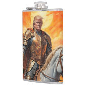 De heldhaftige Trump-strijder in een gouden wapenr Heupfles (Links)