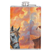 De heldhaftige Trump-strijder in een gouden wapenr Heupfles (Achterkant)