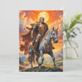 De heldhaftige Trump-strijder in een gouden wapenr Kaart (Staand voorkant)