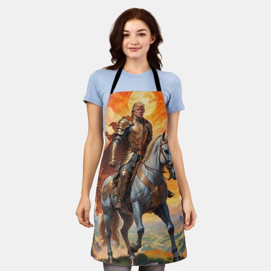 De heldhaftige Trump-strijder in een gouden wapenr Schort (Gedragen)