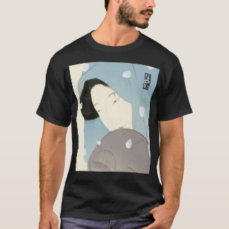 De heldin Umekawa in de sneeuw Kitano Tsunetomi T-shirt