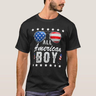 De hele Amerikaanse jongen 4e van juli Zonnebrille T-shirt