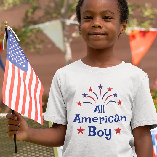 De hele Amerikaanse jongen op 4 juli Kind T-shirt