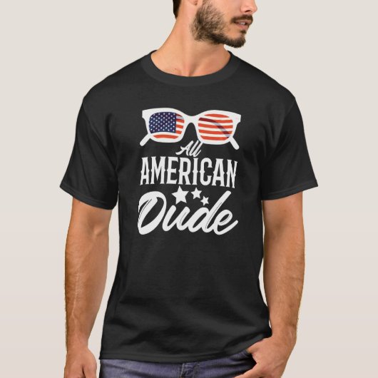 De hele Amerikaanse kerel van 4 juli familie die s T-shirt (Voorkant)