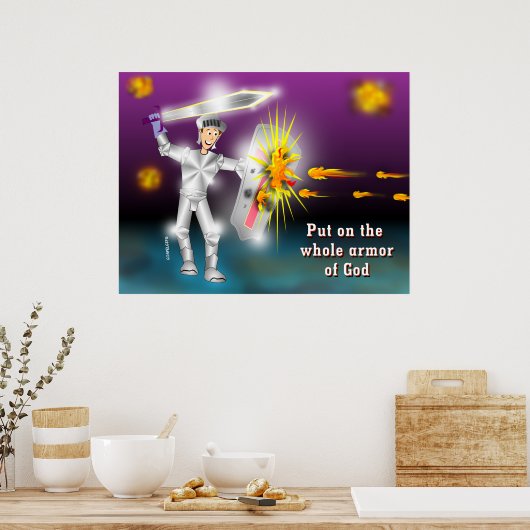De hele Armor van God aandoen Poster (Keuken)