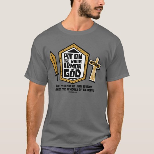 De hele Armor van God aandoen T-shirt (Voorkant)