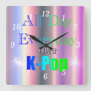 De hele dag alledaagse K-Pop wandklok