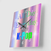 De hele dag alledaagse K-Pop wandklok (Hoek)