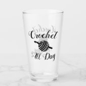 De hele dag door gehaakte Yarn Ball & Hook Crafts Glas (Voorkant)