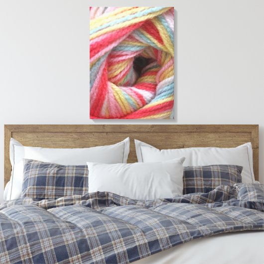 De hele dag door gehaakte Yarn Canvas Afdruk (Insitu (Slaapkamer))