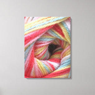 De hele dag door gehaakte Yarn Canvas Afdruk