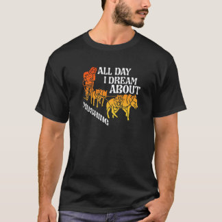 De hele dag dromen over het mushing van sleehonden t-shirt