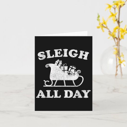 De hele dag heerlijk slijk kerstfeest in juli Retr Kaart (Gele Bloem)