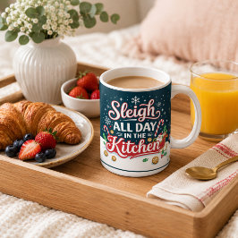 De hele dag in de keuken slepen koffiemok