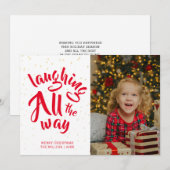 De hele dag lachen op de feestdag Foto met Kerstmi Feestdagenkaart (Voorkant / Achterkant)