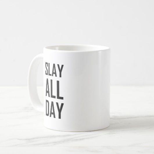 De hele dag leggen koffiemok (Voorkant links)