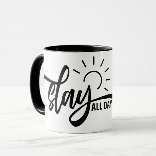 De hele dag leggen mok (Voorkant links)