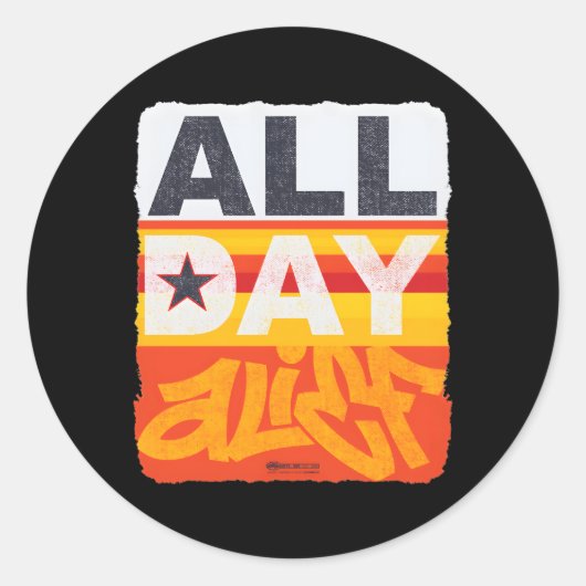 De hele dag leven voor S jeugd Ronde Sticker (Voorkant)